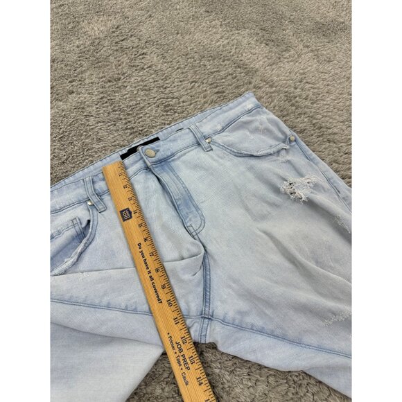 Vtg Jordan Craig Jean Shorts Mens 40 Light Wash Distressed Hip Hop Skater Denim - Picture 4 of 11